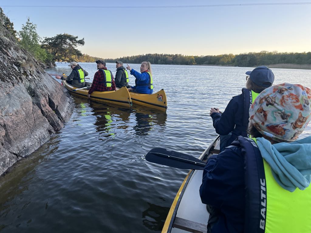paddling i grupp på valloxen