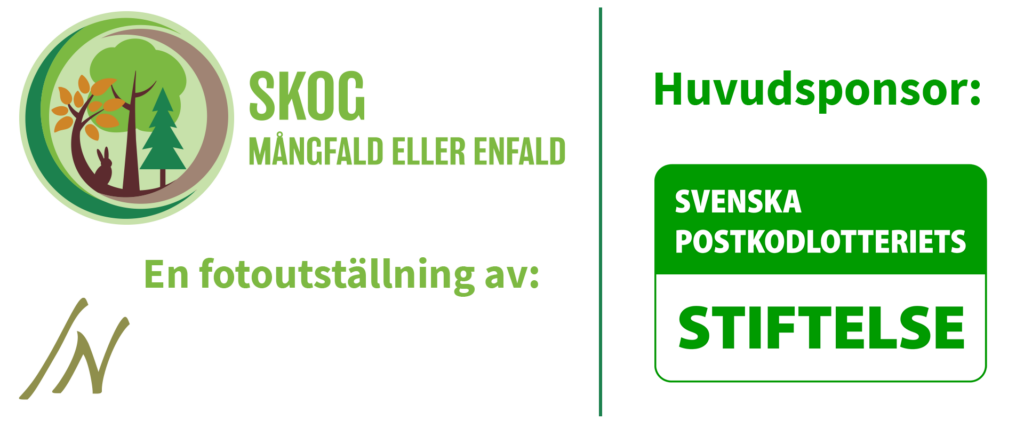 Logotyper - Utställning skog mångfald eller enfald, Svenska postkodslotteriets stiftelse och Naturfotograferna.